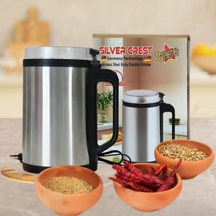 Silver Crest RAK-001 2350W Stainless Steel Electric Mini Grinder Germany Technology – Dry & Wet Grinding Machine for Spices, Coffee, Rice & Nuts (High Speed Powerful Motor)