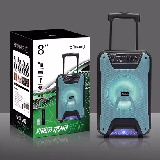 Tianlai-Ttd-8257-Altavoz-De-8-Pulgadas-8-Inch-Portable-Bluetooth-Music-Karaoke-Trolley-Wireless-Speaker